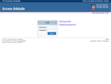 Tablet Screenshot of access.adelaide.edu.au